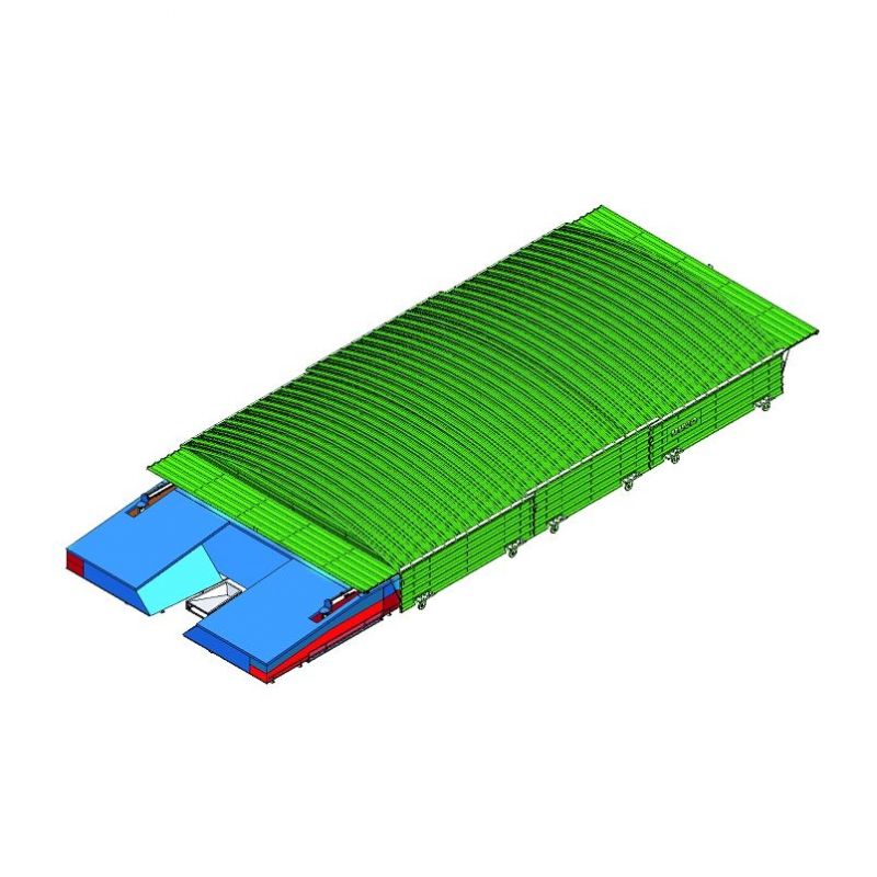 Garage integral sur roues fixes pour sautoir perche international double entrees up & down11.60 x 6.70m