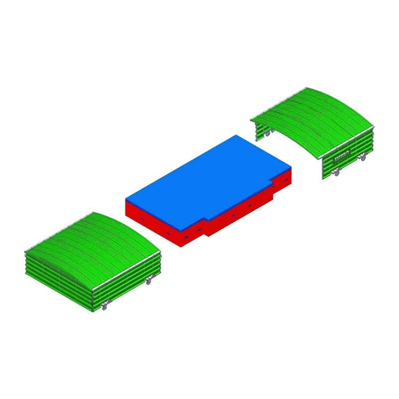 Garage sur roues fixes pour sautoir hauteur grand championnat 7.50 x 4.80m