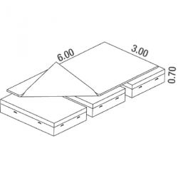 Matelas hauteur interclub 6.00 x 3.00 x 0.70m