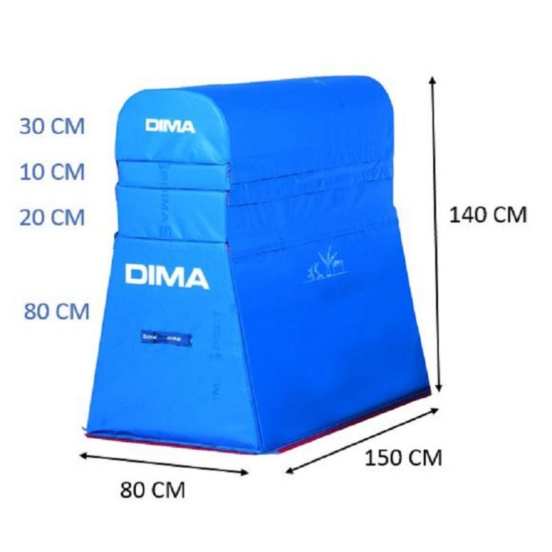MAXI CHEVAL DE SAUT EN MOUSSE DE GYMNASTIQUE 150x80x140cm - DIMASPORT
