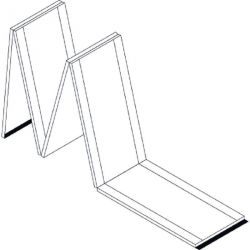 CHEMIN DE GYMNASTIQUE BICOLORE BORDS ROUGES ASSOCIATIF VELCRO EN BOUT