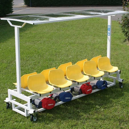 ABRI DE PISTE MOBILE 10 SIÈGES POUR ATTENTE / REPOS DES ATHLÈTES