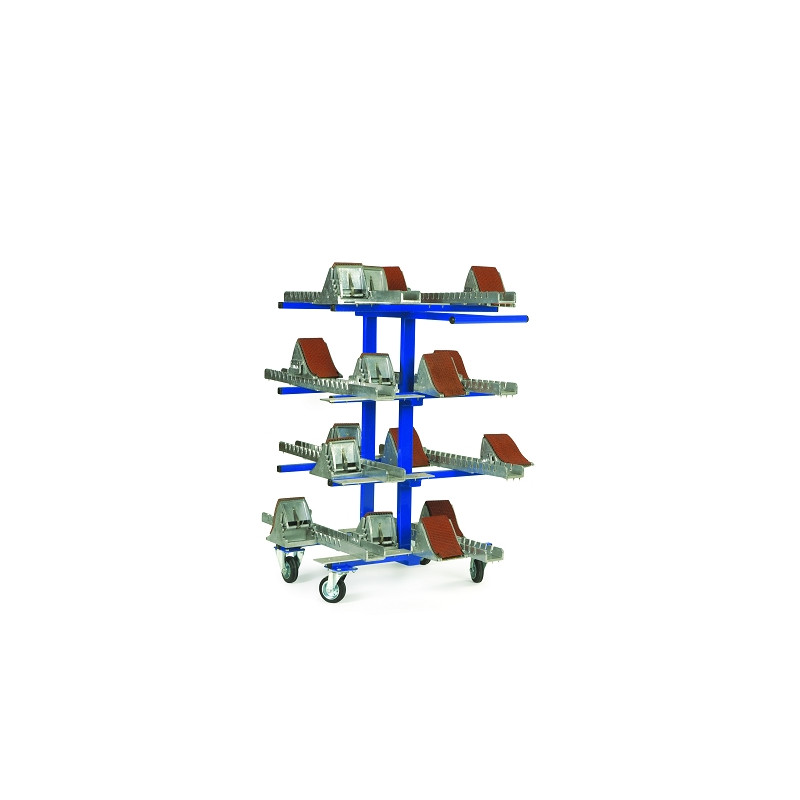 Chariot de transport a platpour 8 starting blocks