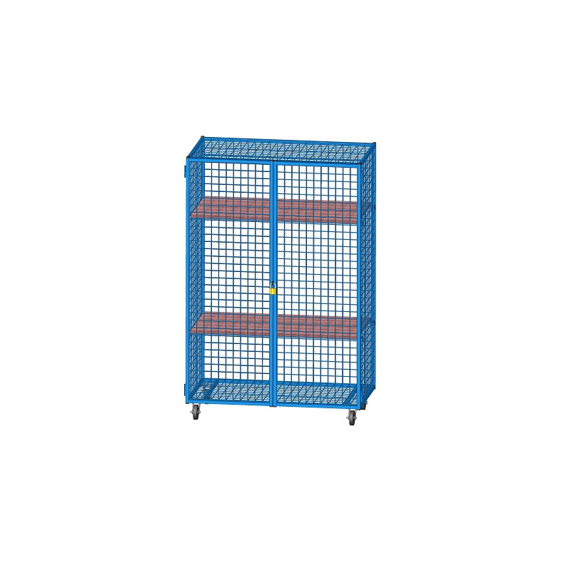 ARMOIRE RANGEMENT GRILLAGÉE MATÉRIEL MOBILE 120X70X183CM - DIMASPORT