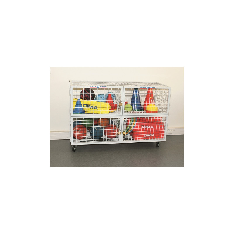 ARMOIRE DE RANGEMENT EQUIPEMENT SPORTIF SUR ROULETTE 150X54X103CM