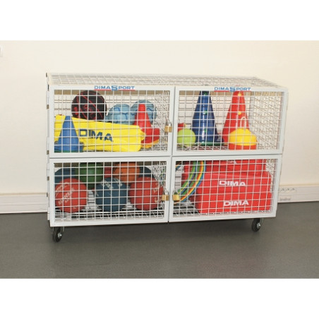 ARMOIRE DE RANGEMENT EQUIPEMENT SPORTIF SUR ROULETTE 150X54X103CM