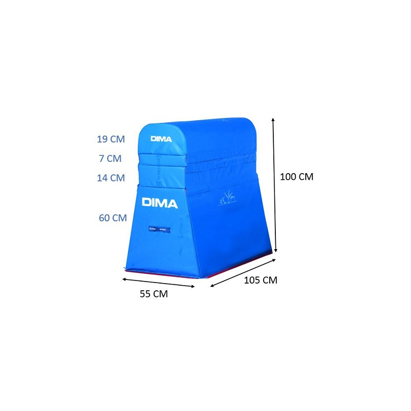 CHEVAL DE SAUT EN MOUSSE DE GYMNASTIQUE 105x55x100cm - DIMASPORT
