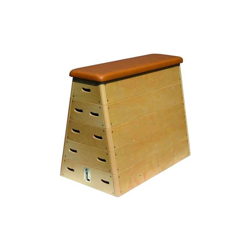 PLINTH BOIS OBLIQUE DE GYMNASTIQUE AVEC ROULETTES 140X75/40X110CM