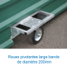 Garages pour chariots de haies sur roues pivotantes