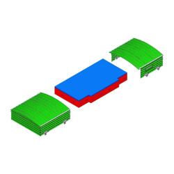 Garage sur roues fixes pour sautoir hauteur grand championnat 7.50 x 4.80m