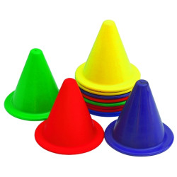CÔNE CAOUTCHOUC SOUPLE - HAUTEUR 15CM - LOT DE 12 - DIMASPORT