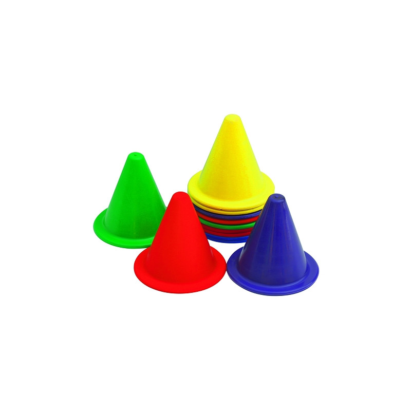 CÔNE CAOUTCHOUC SOUPLE - HAUTEUR 15CM - LOT DE 12 - DIMASPORT