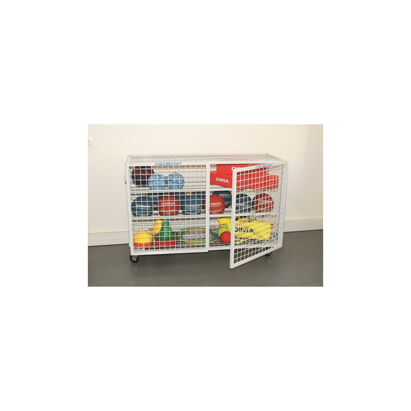 ARMOIRE DE RANGEMENT EQUIPEMENT SPORTIF SUR ROULETTE 150X54X103CM