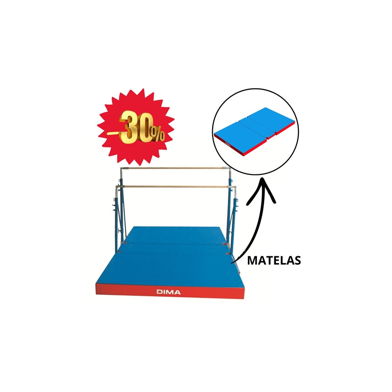 BON PLAN - MATELAS DE RÉCEPTION REPLIABLE POUR BARRES ASYMÉTRIQUES 420x240x20 CM