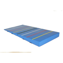 Tapis de saut en longueur repliable en 2 parties