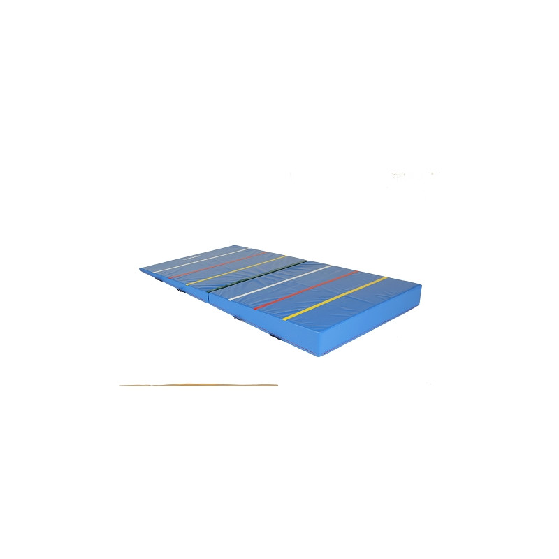 Tapis de saut en longueur repliable en 2 parties