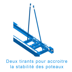 Rails classiques pour poteaux perche avec chariots a fixer - largeur 350mmla paire
